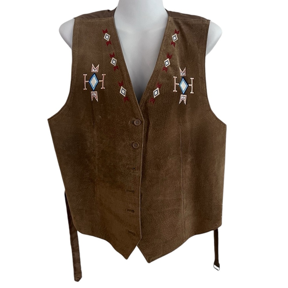 Vintage Cambridge Dry Goods Leather Vest Size Large EUC